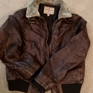 Wilson leather retro  jacket / bomber